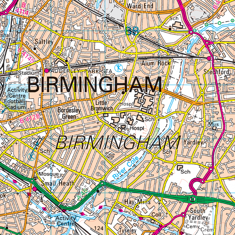 OS139 Birmingham Surrounding area